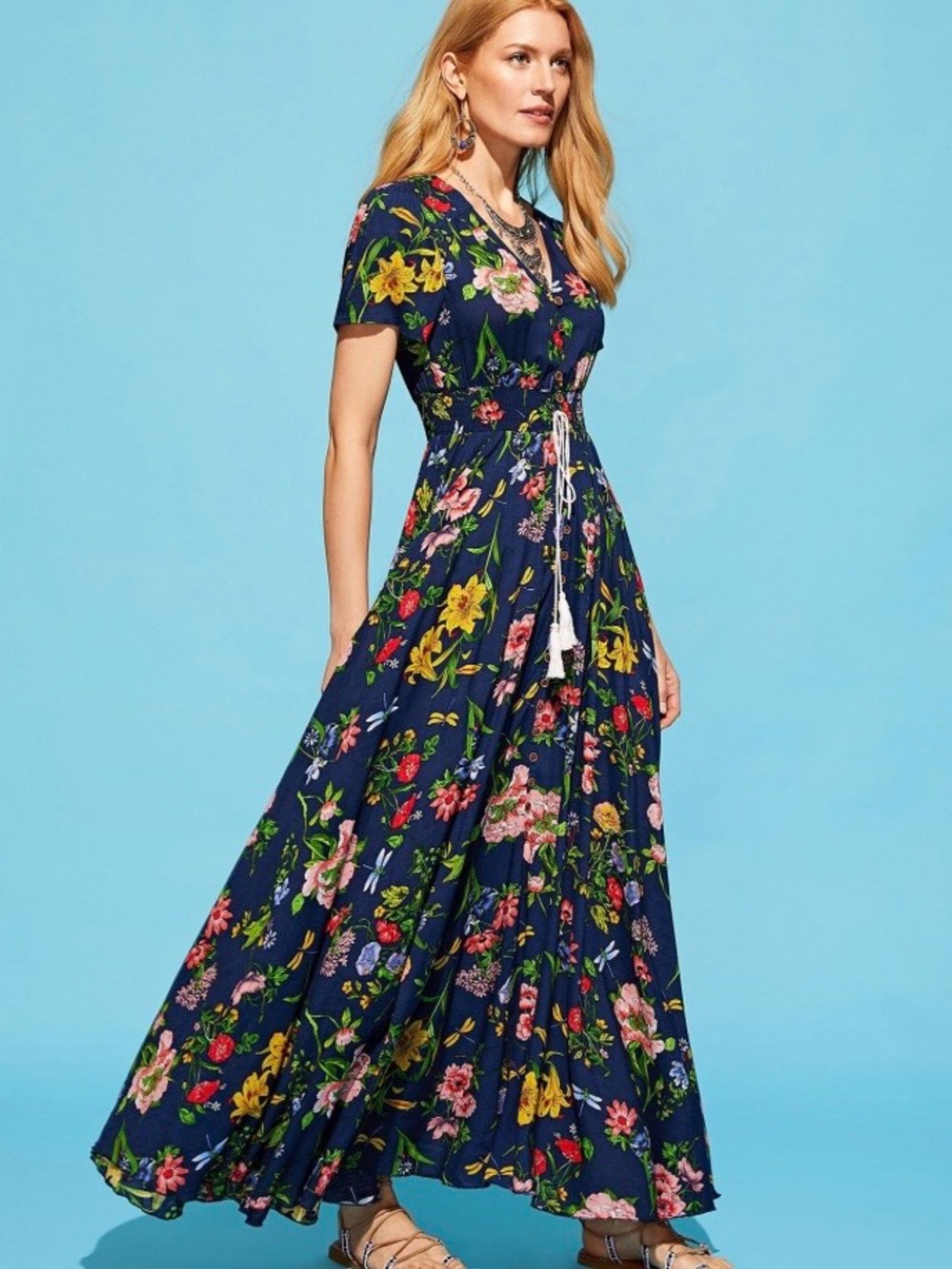 Milumia floral button up dress